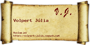 Volpert Júlia névjegykártya